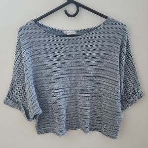 Caution To The Wind Blue Patterned Top